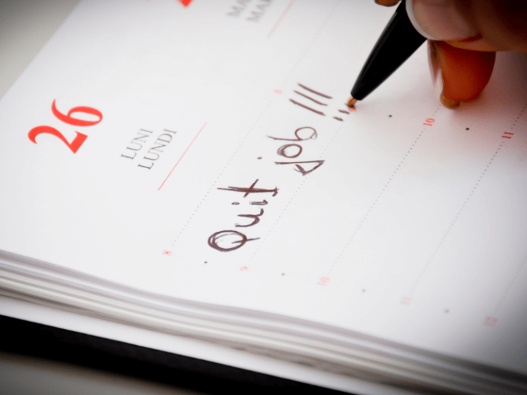 Employee considering how to resign with dignity judging by this note in their diary