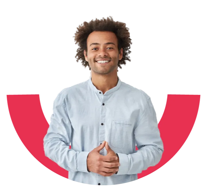 A black man in a n informal shirt smiles confident to help companies improve their hiring strategy